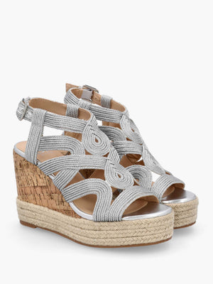 Yope Silver Rope High Wedge Espadrille Sandals