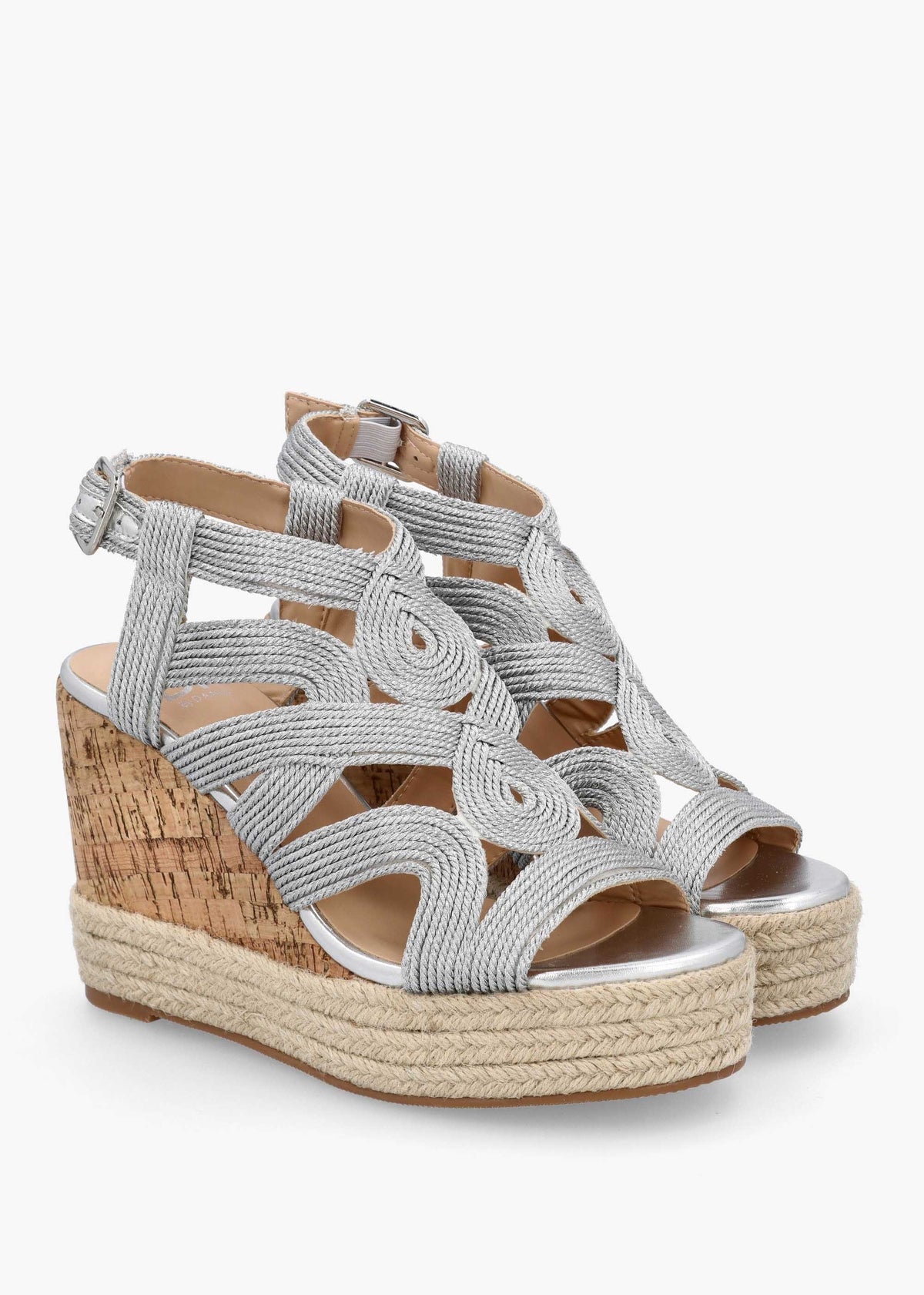 Yope Silver Rope High Wedge Espadrille Sandals