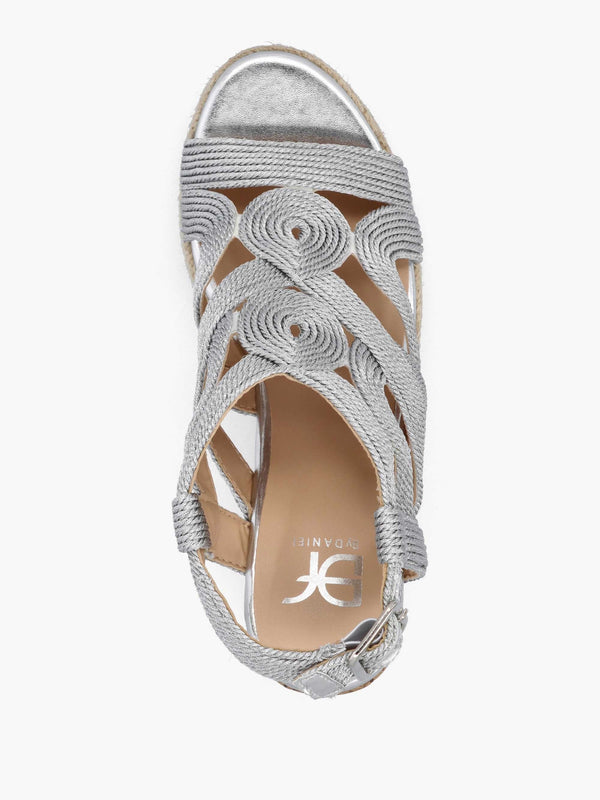 Yope Silver Rope High Wedge Espadrille Sandals