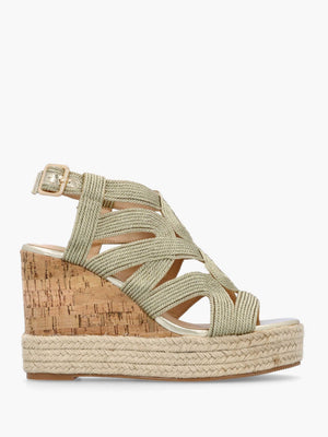 Yope Gold Rope High Wedge Espadrille Sandals