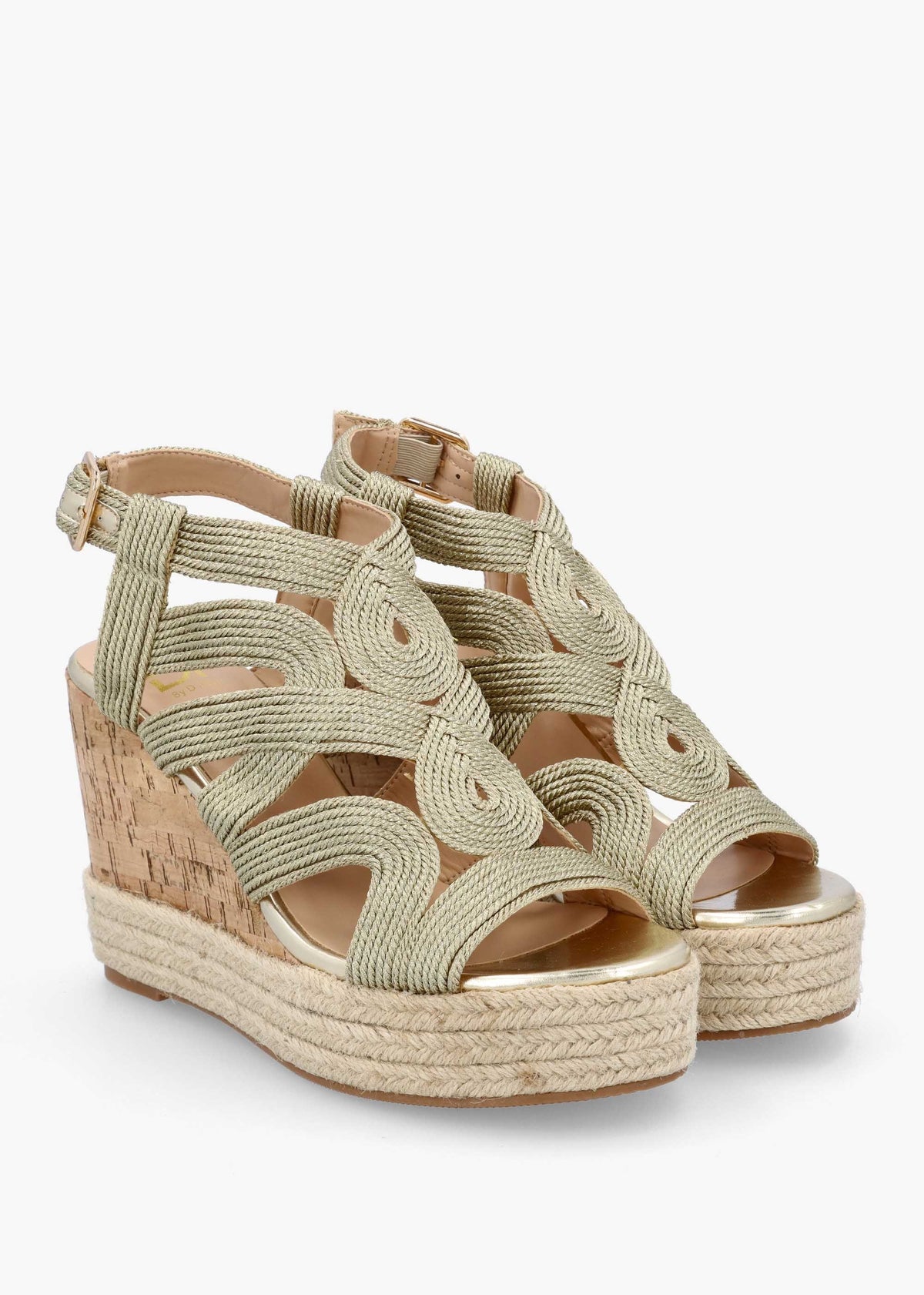 Yope Gold Rope High Wedge Espadrille Sandals
