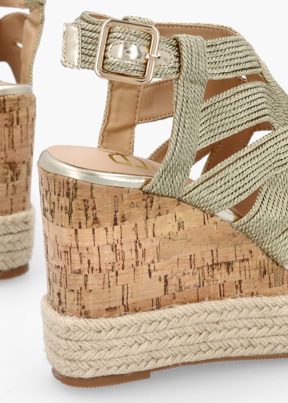 Yope Gold Rope High Wedge Espadrille Sandals