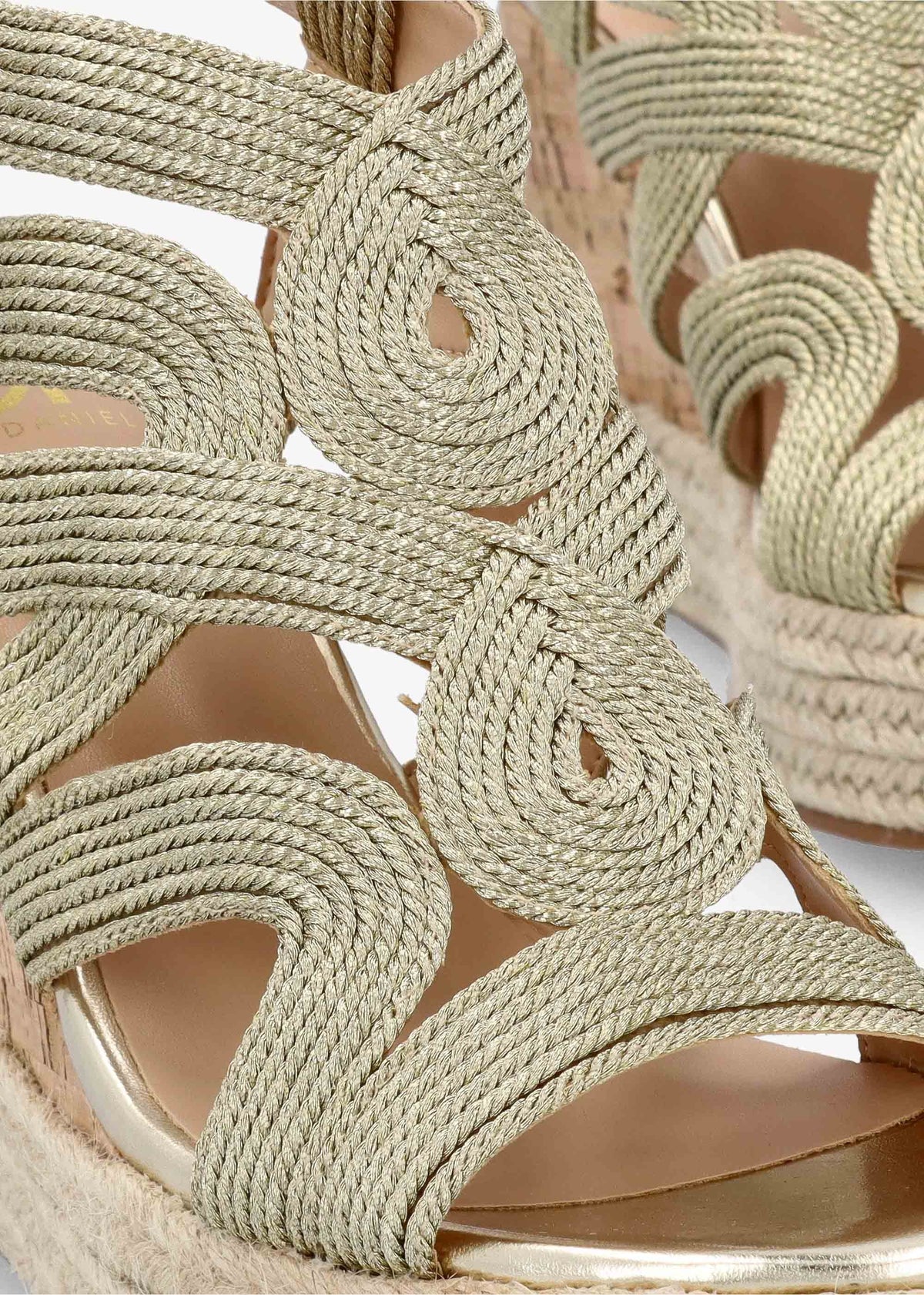 Yope Gold Rope High Wedge Espadrille Sandals