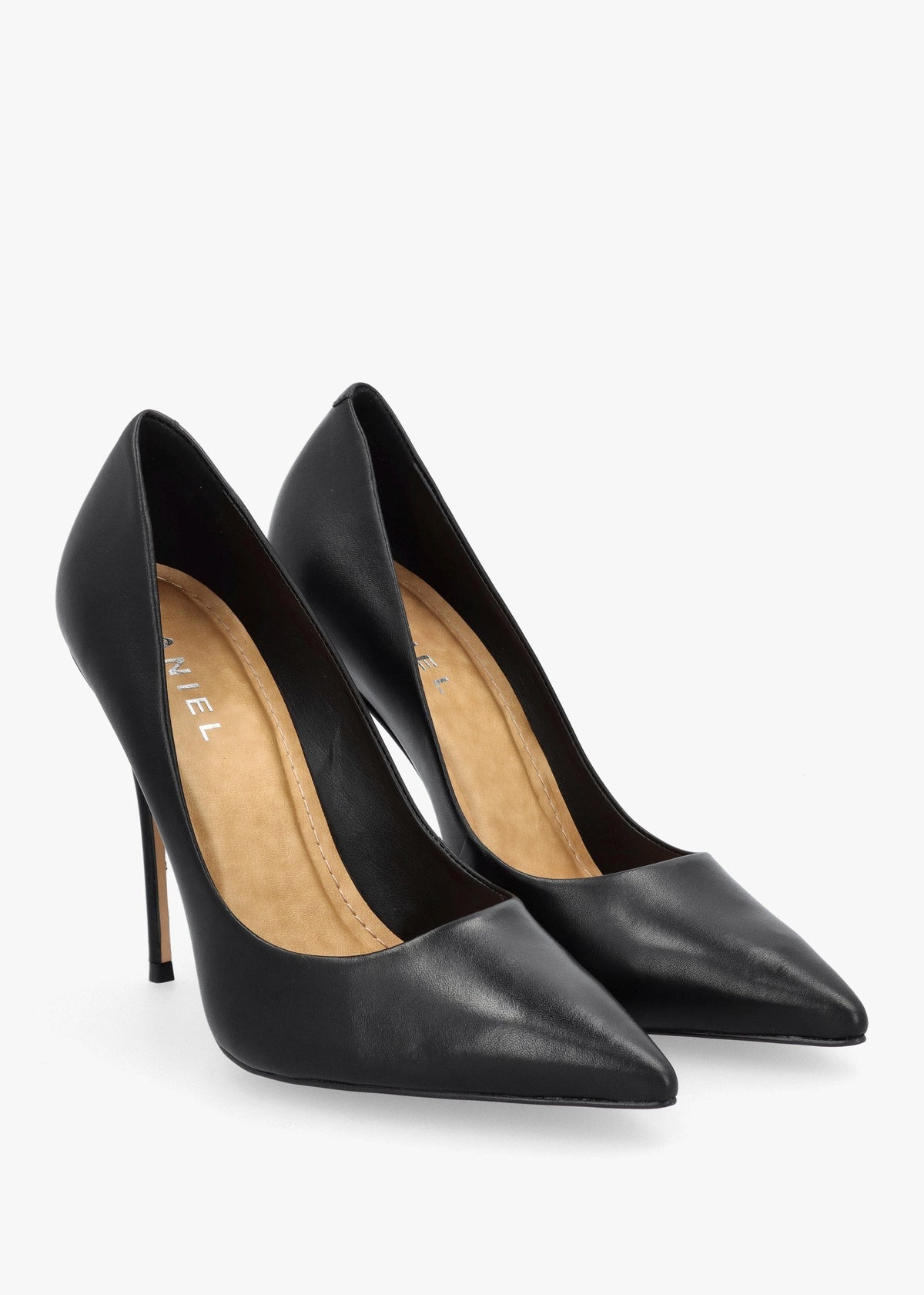 Comix Black Leather High Stiletto Court Shoes