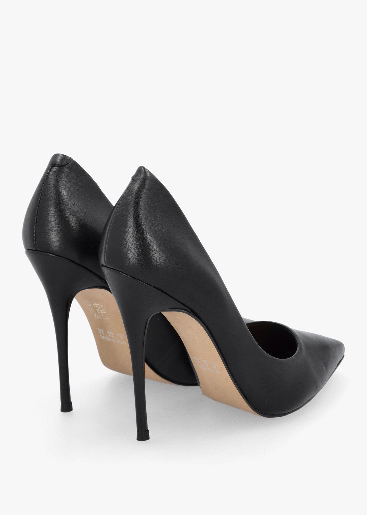 Comix Black Leather High Stiletto Court Shoes