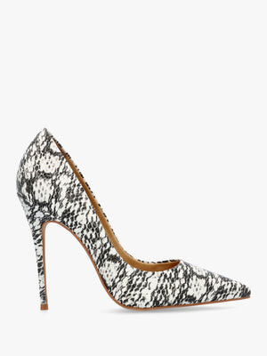 Comix Beige Reptile Leather High Stiletto Court Shoes