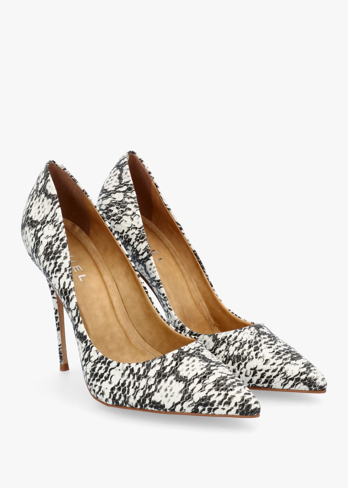 Comix Beige Reptile Leather High Stiletto Court Shoes