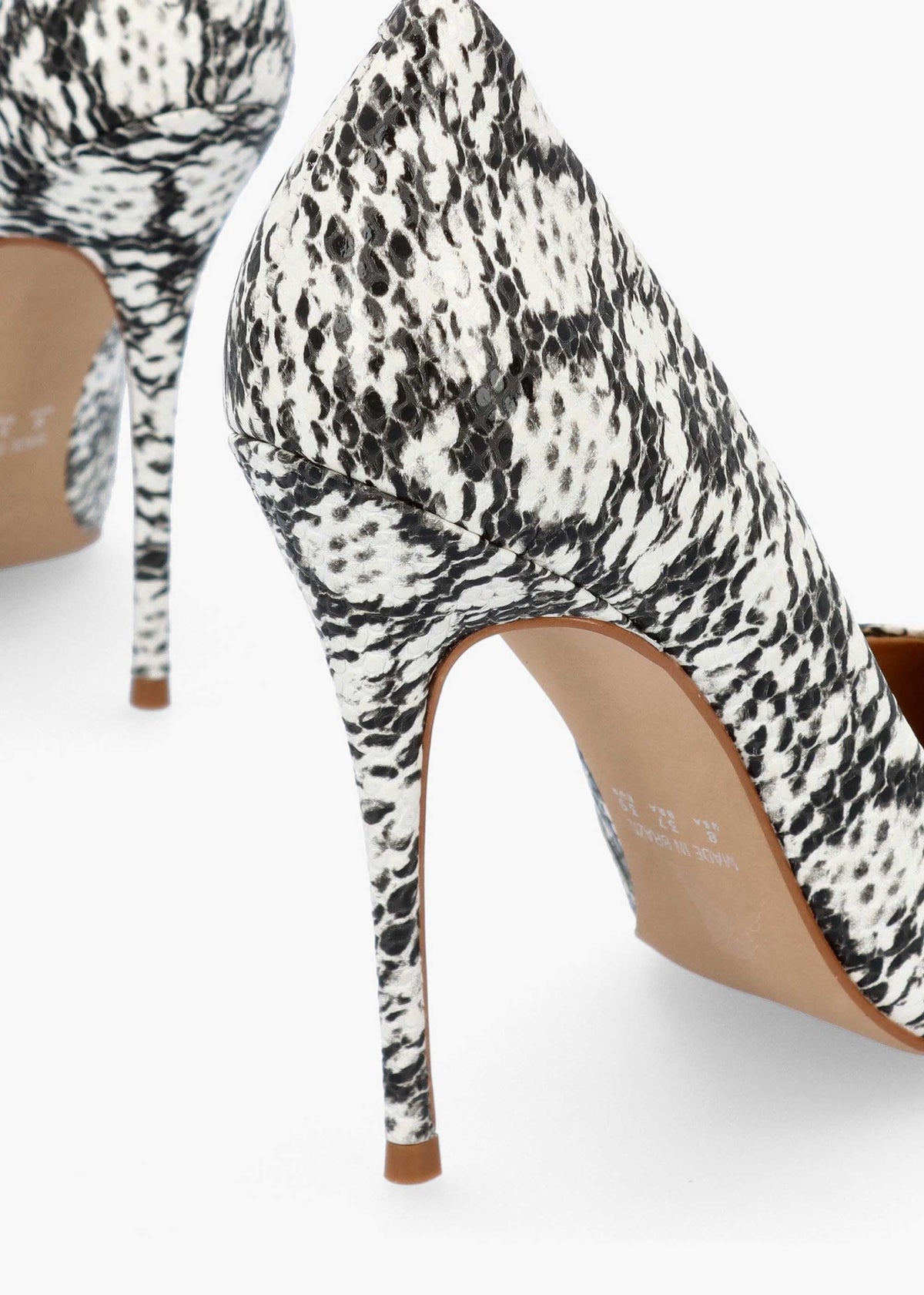 Comix Beige Reptile Leather High Stiletto Court Shoes