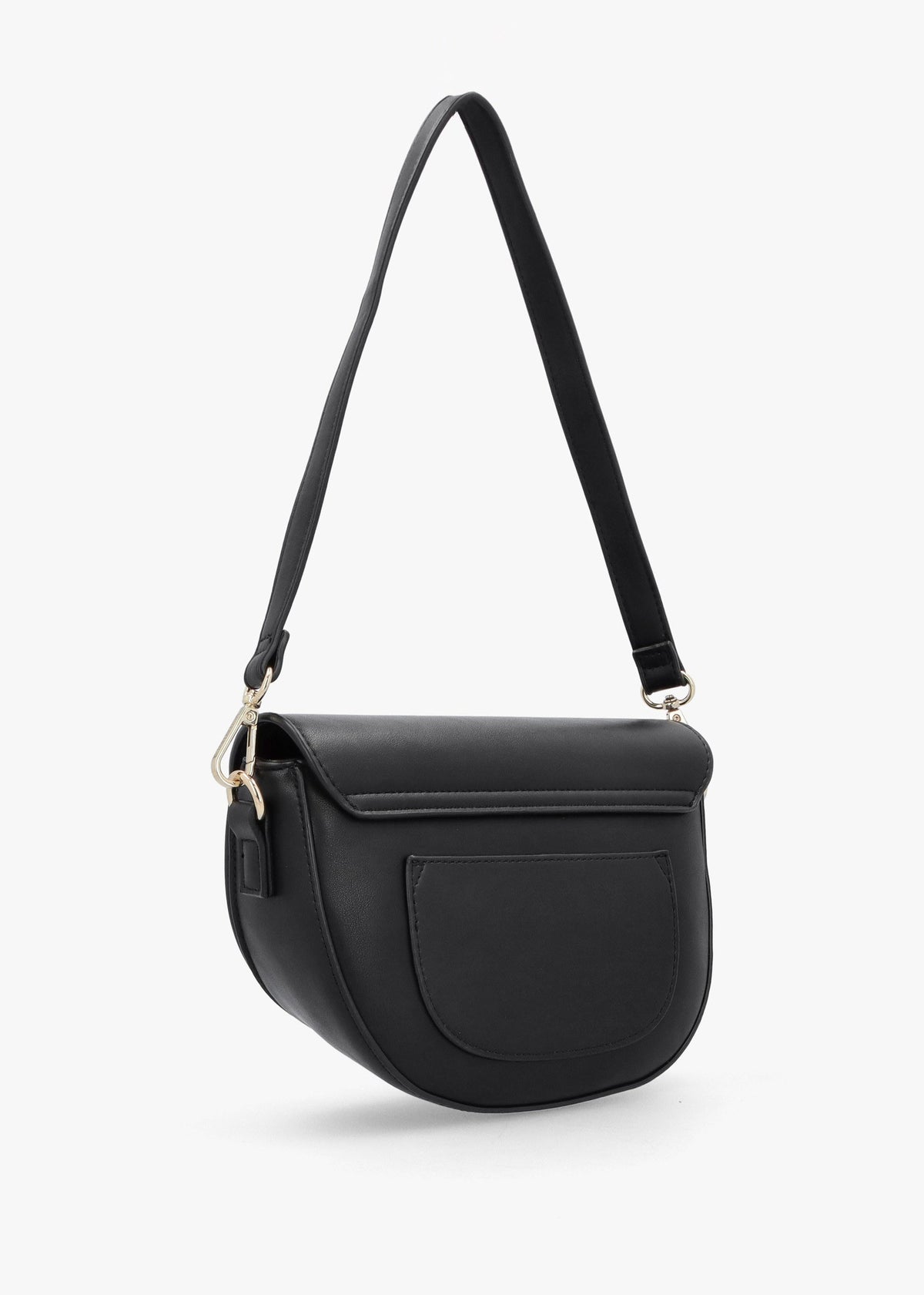 Piper Asymmetric Flap Nero Cross-Body Bag