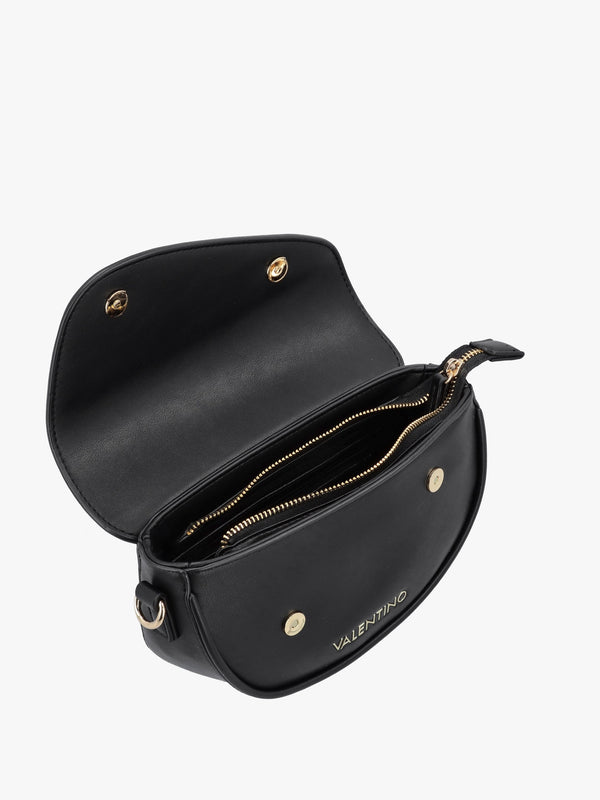 Piper Asymmetric Flap Nero Cross-Body Bag