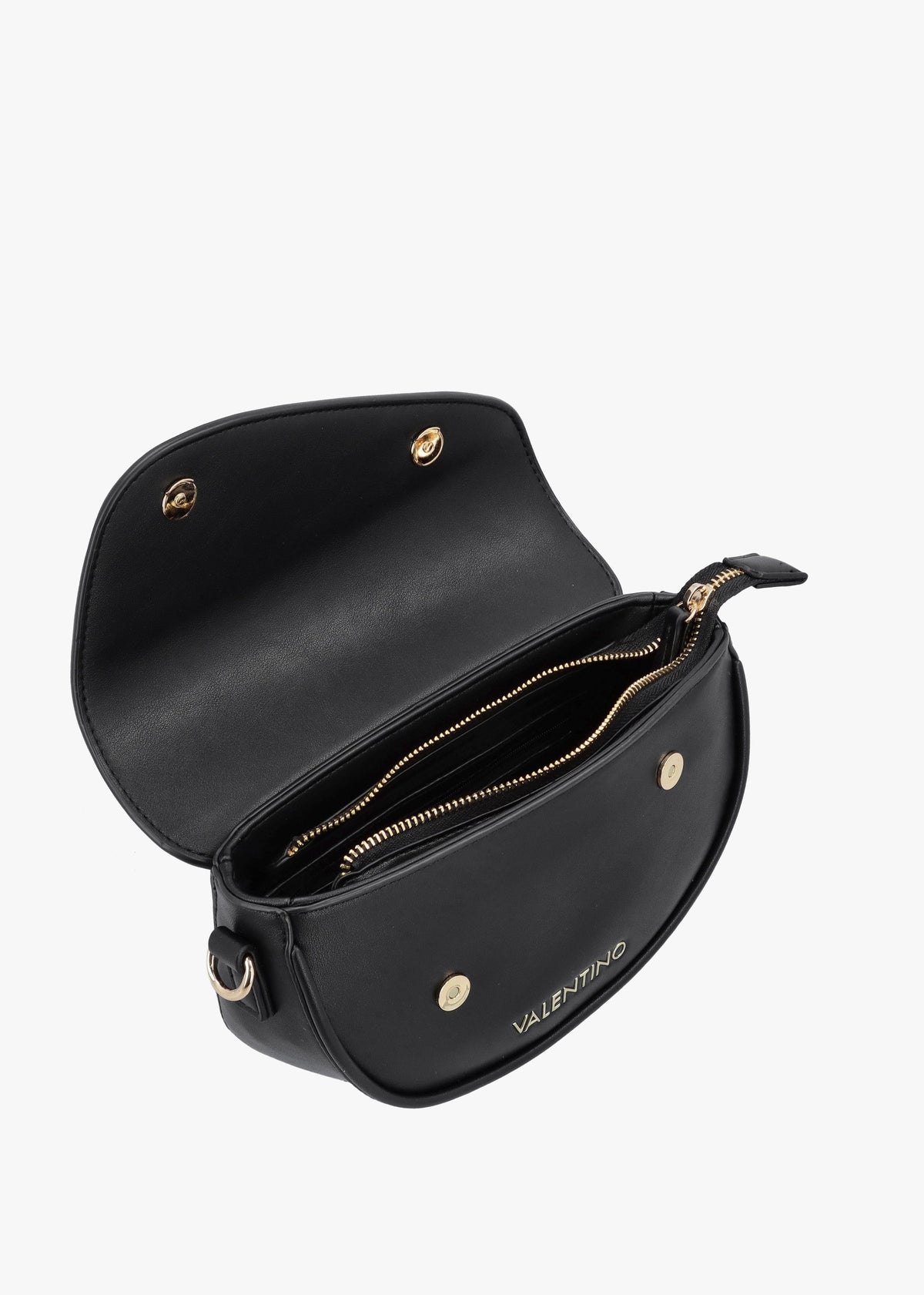 Piper Asymmetric Flap Nero Cross-Body Bag