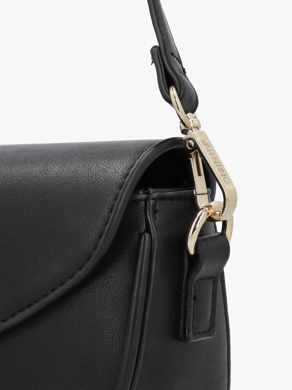 Piper Asymmetric Flap Nero Cross-Body Bag