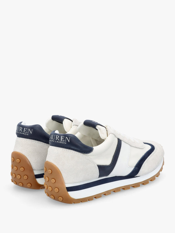 Dani Snow White & Navy Leather & Suede Trainers