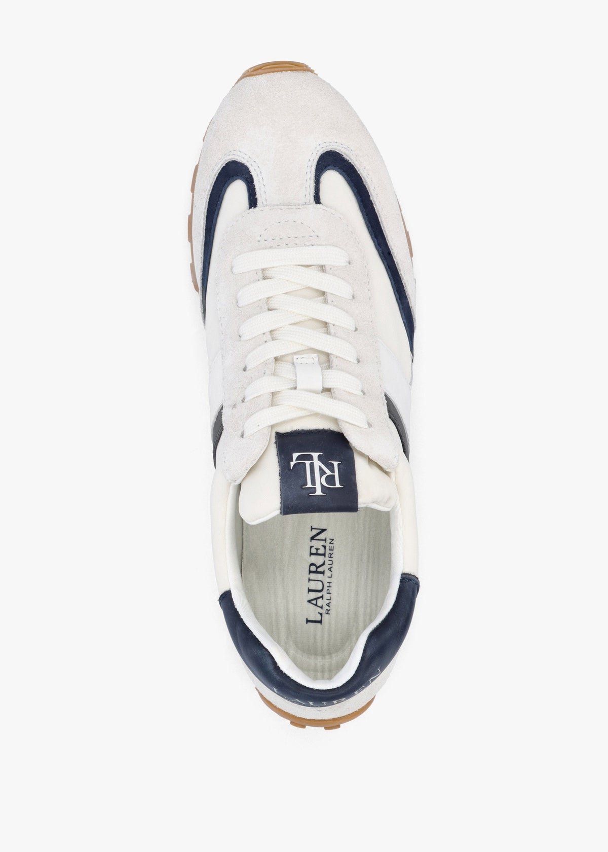 Dani Snow White & Navy Leather & Suede Trainers
