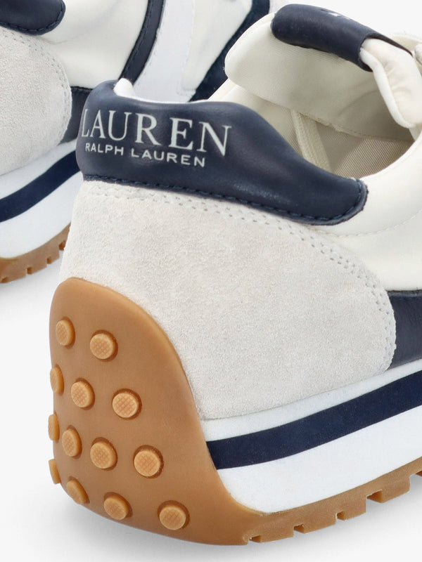 Dani Snow White & Navy Leather & Suede Trainers