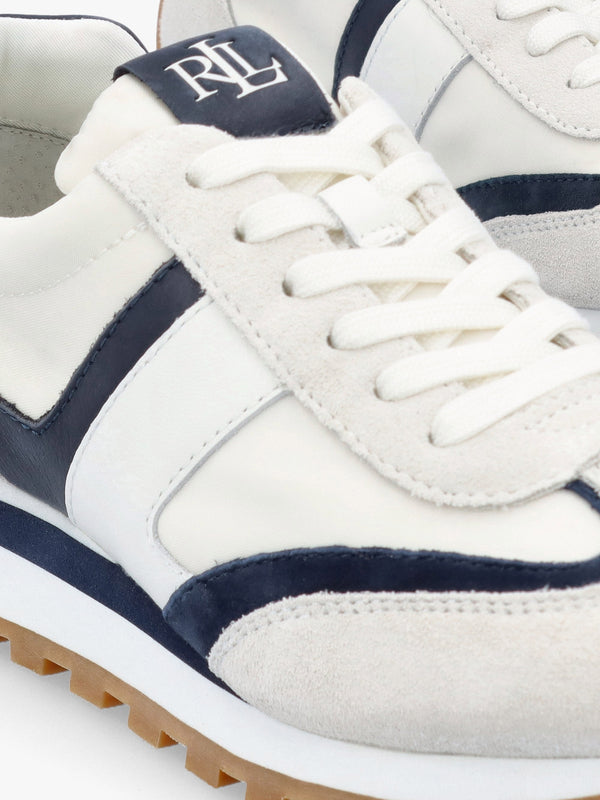 Dani Snow White & Navy Leather & Suede Trainers