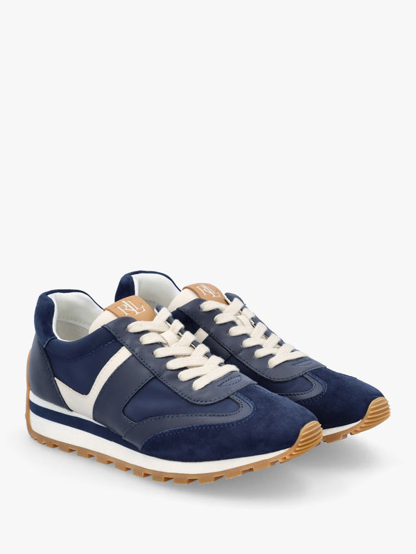 Dani Navy White Leather & Suede Trainers
