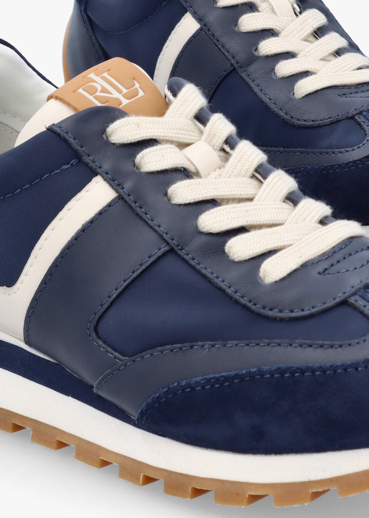 Dani Navy White Leather & Suede Trainers