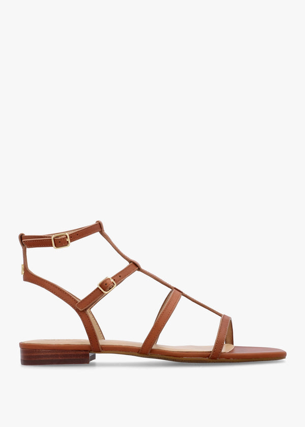 Everley Lauren Tan Leather Gladiator Sandals