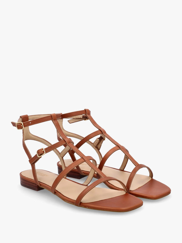 Everley Lauren Tan Leather Gladiator Sandals