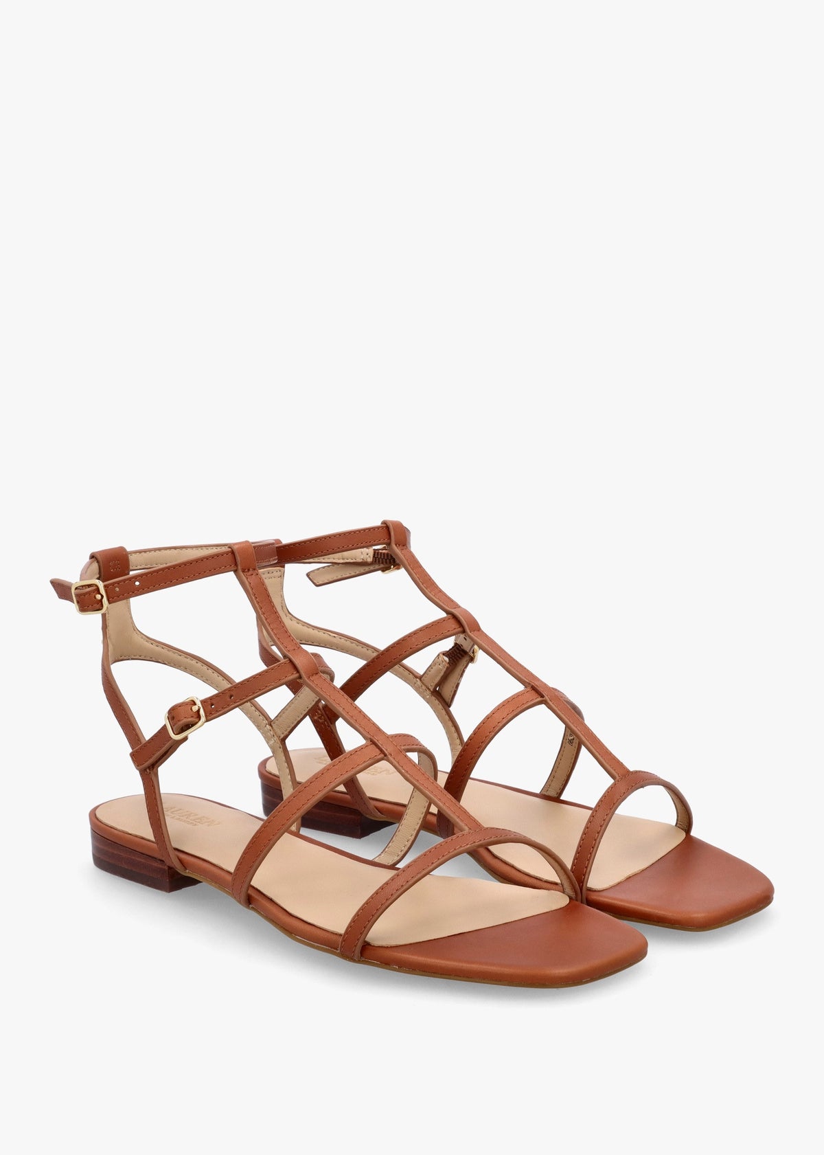 Everley Lauren Tan Leather Gladiator Sandals