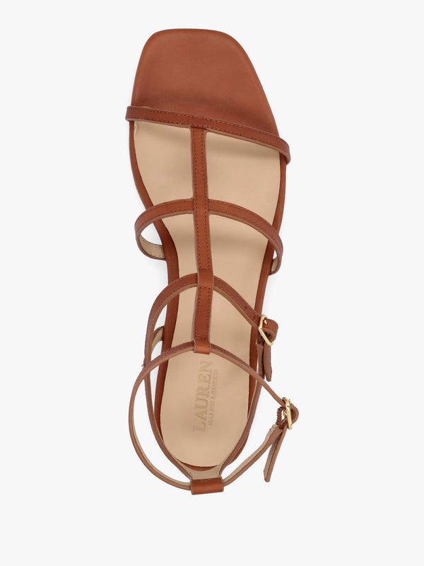 Everley Lauren Tan Leather Gladiator Sandals