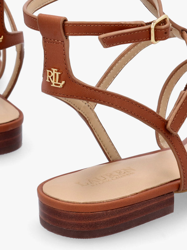 Everley Lauren Tan Leather Gladiator Sandals
