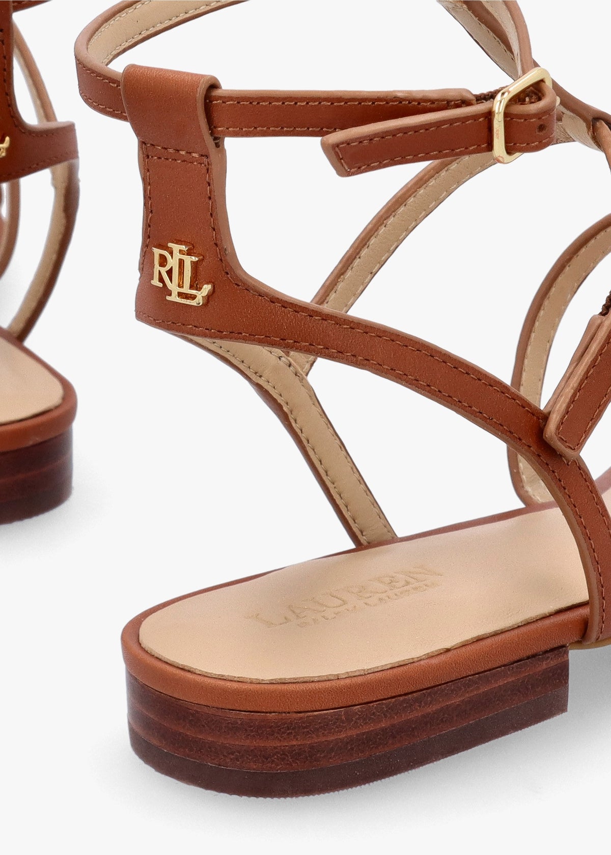 Everley Lauren Tan Leather Gladiator Sandals