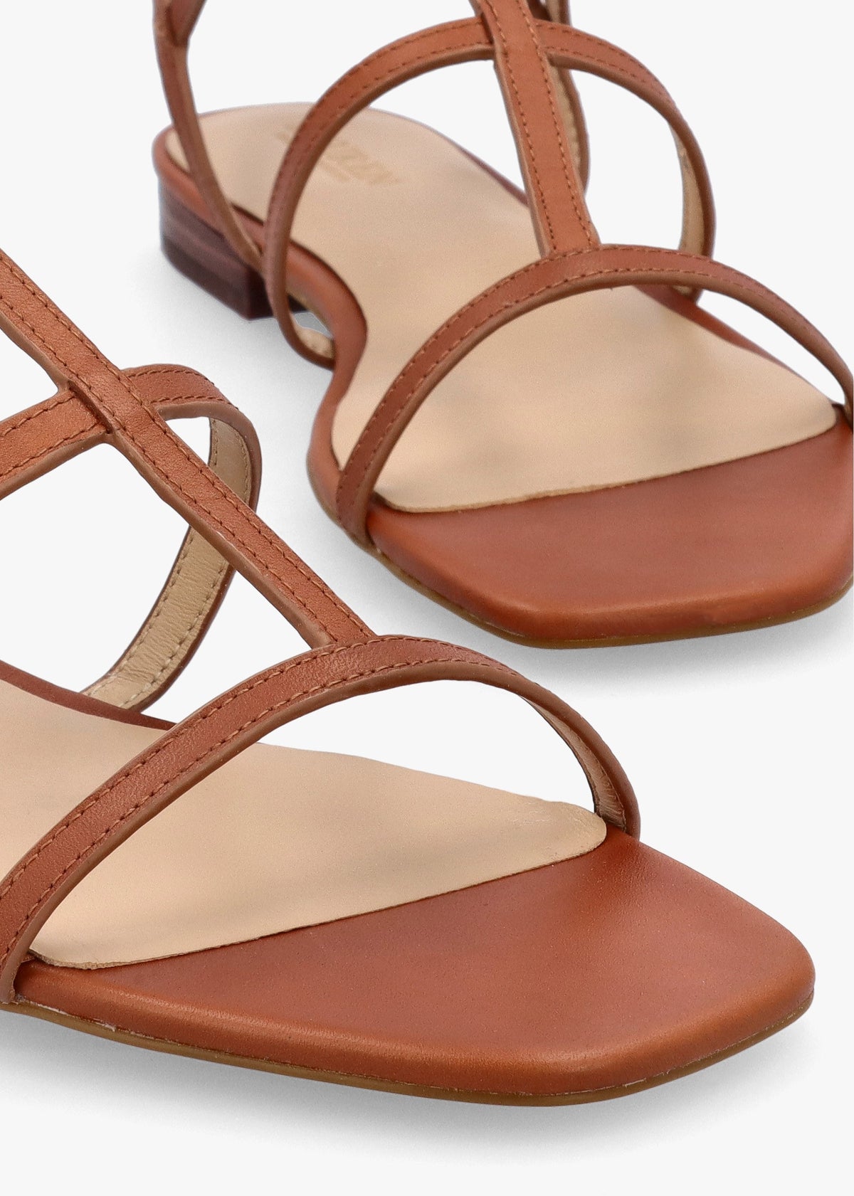 Everley Lauren Tan Leather Gladiator Sandals