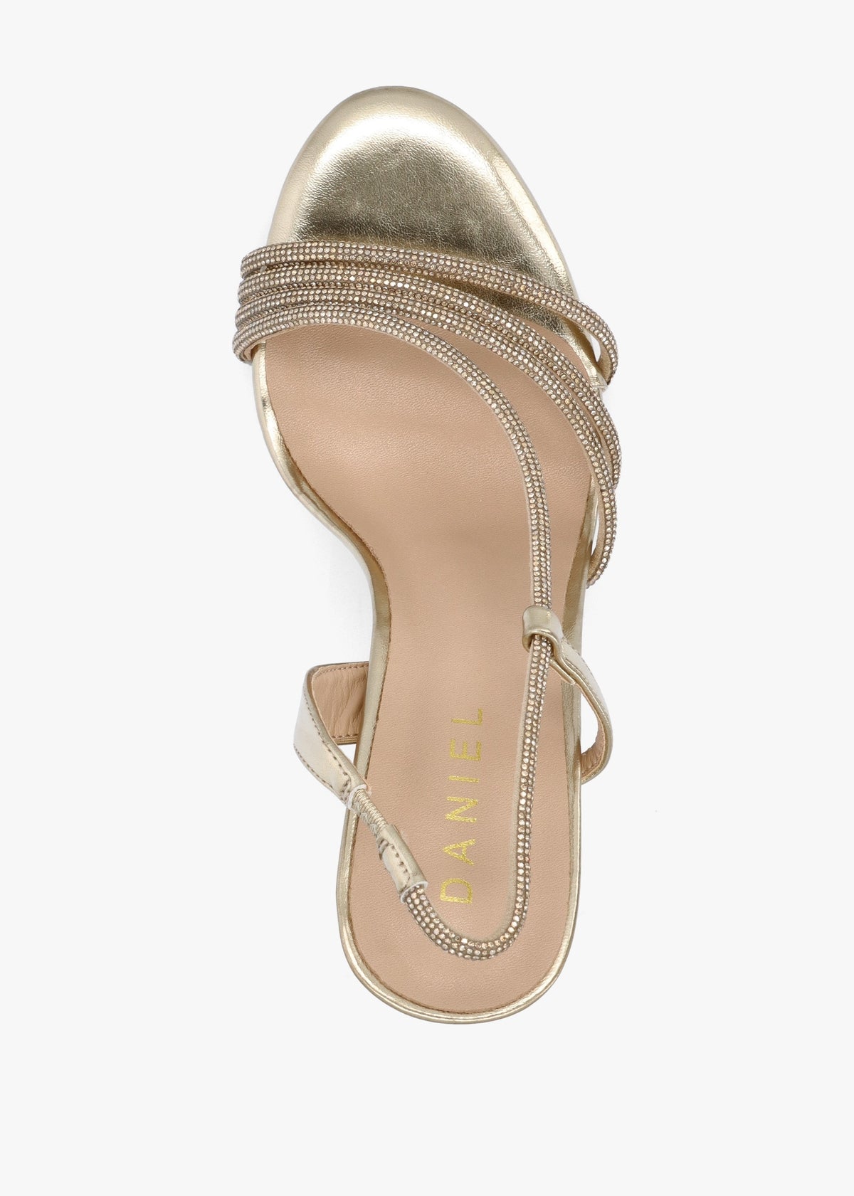 Ichelly Gold Metallic Diamante Strap High Heel Sandals