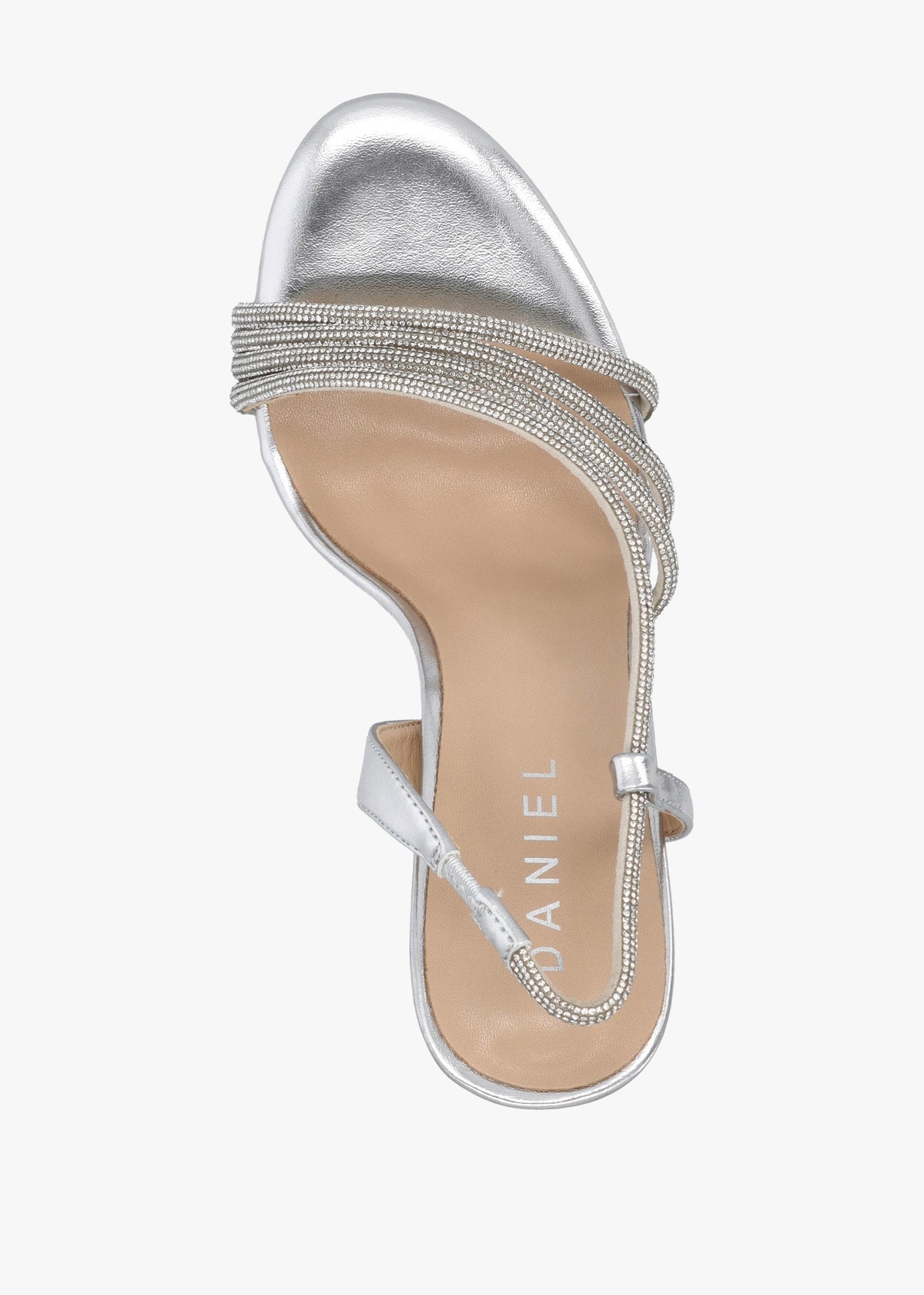 Ichelly Silver Metallic Diamante Strap High Heel Sandals