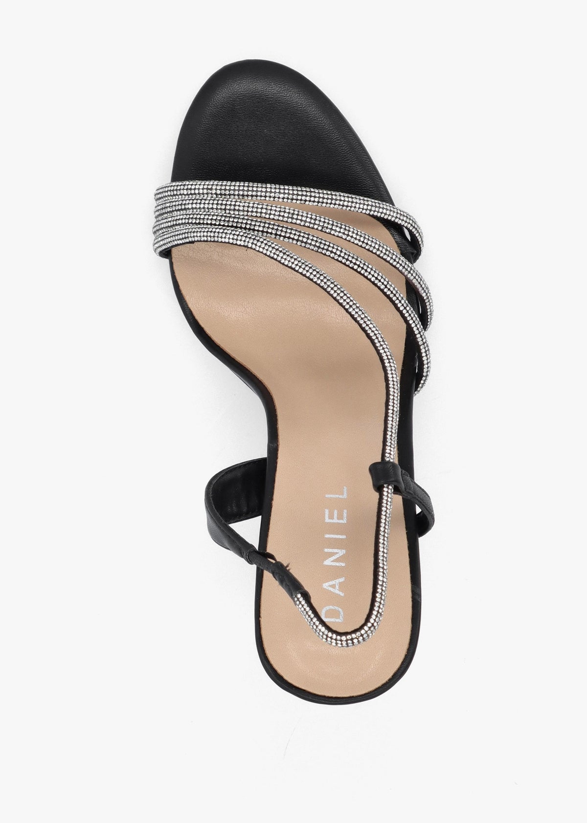 Ichelly Black Diamante Strap High Heel Sandals