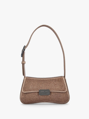 Diamante Satin Bronze Evening Bag
