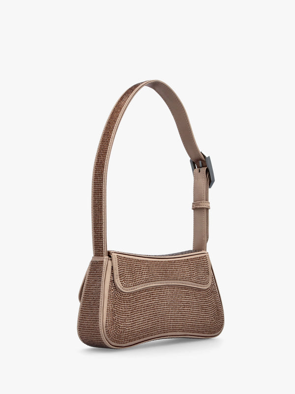 Diamante Satin Bronze Evening Bag