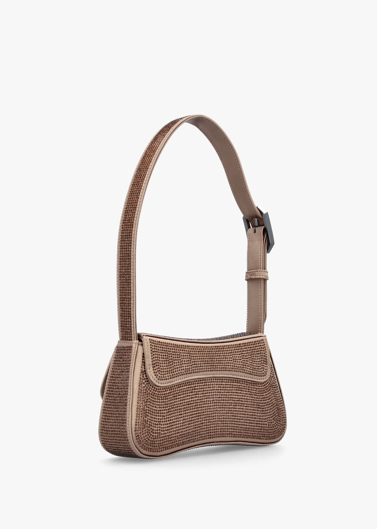 Diamante Satin Bronze Evening Bag