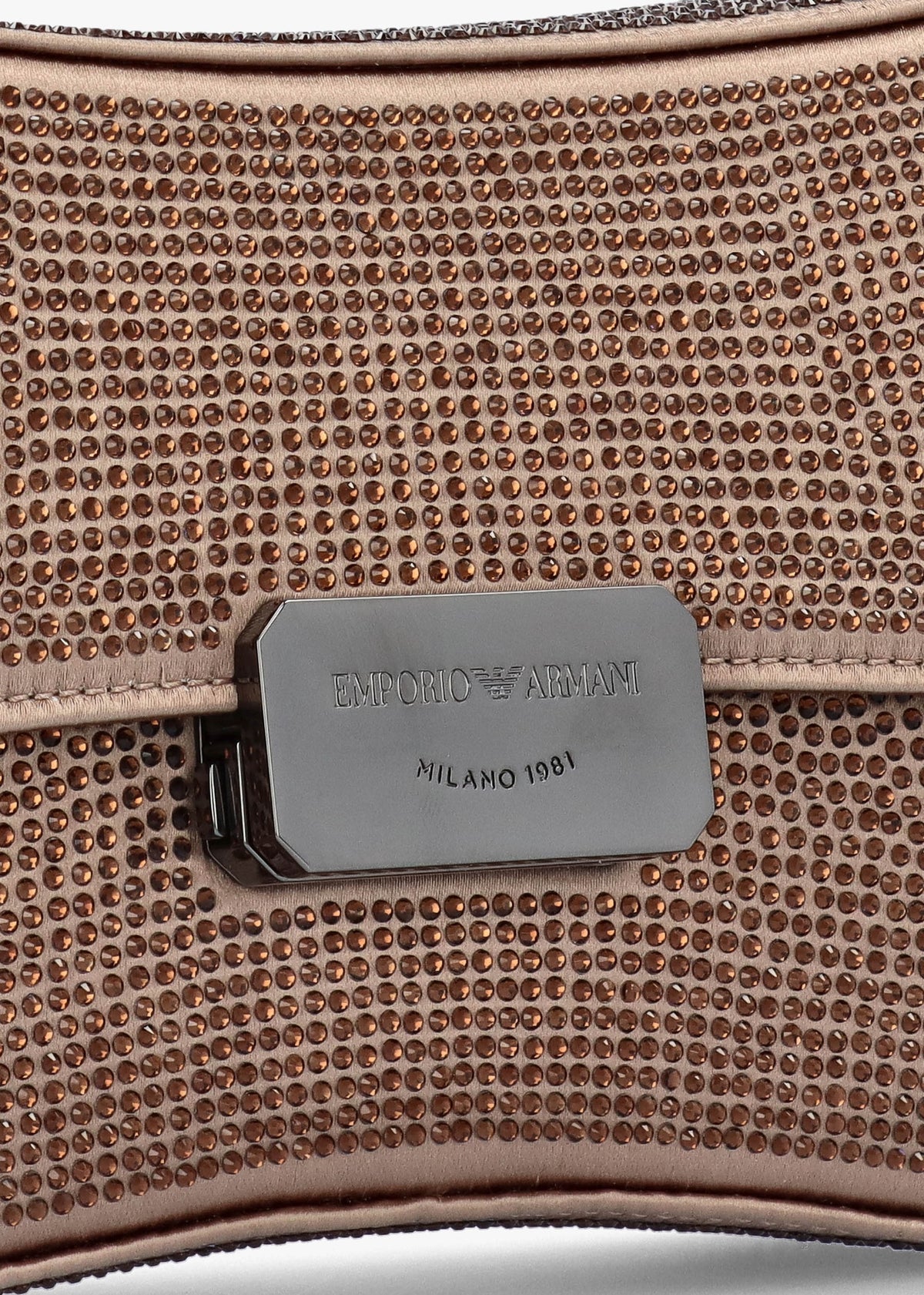 Diamante Satin Bronze Evening Bag