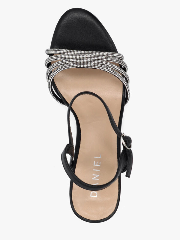 Icris Black Strappy Mid Heel Sandals