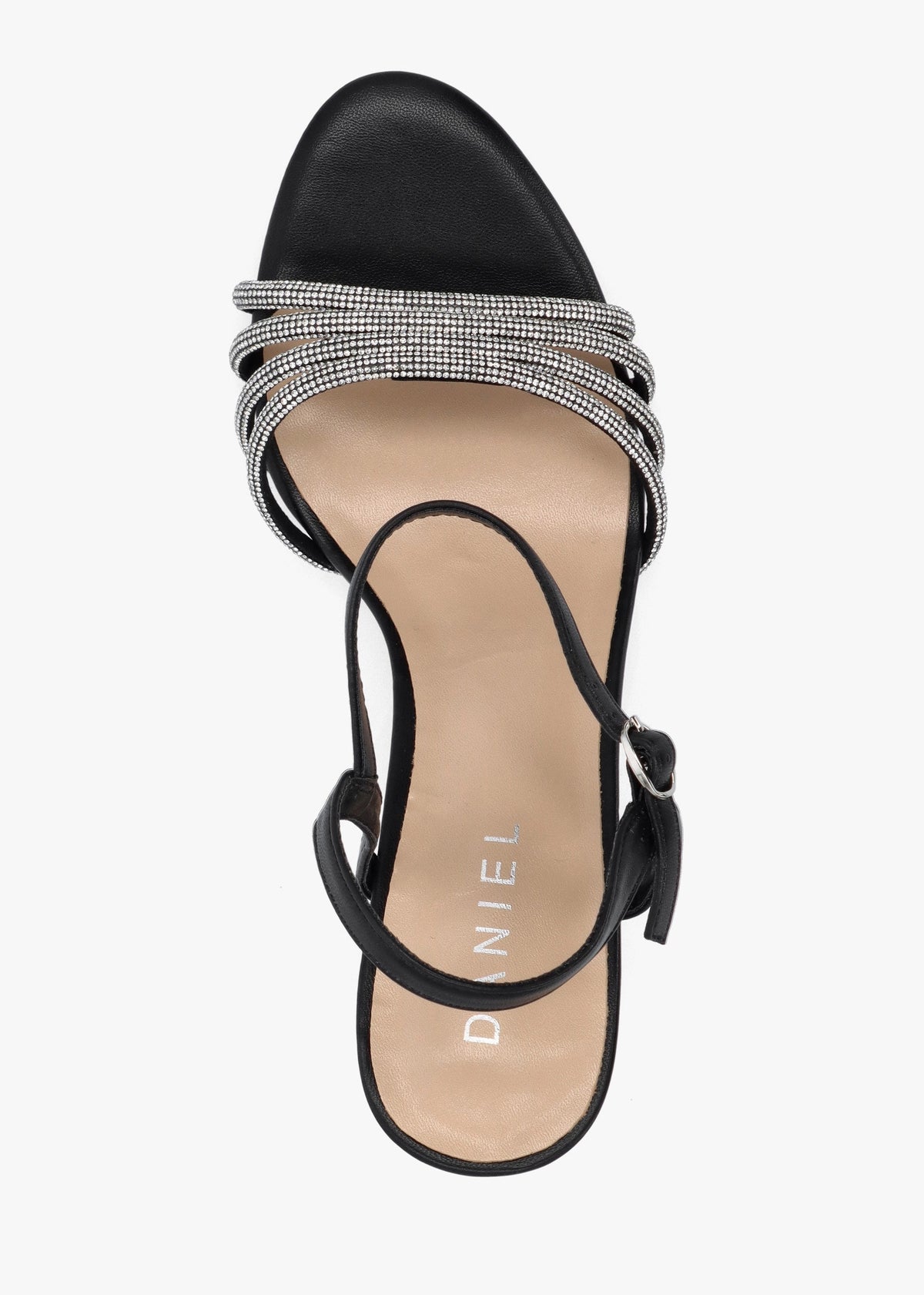 Icris Black Strappy Mid Heel Sandals