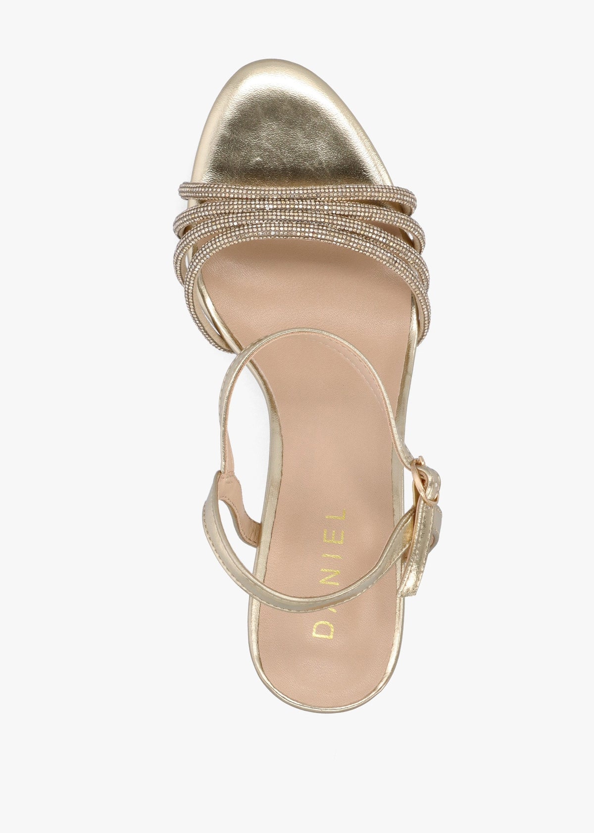 Icris Gold Metallic Strappy Mid Heel Sandals