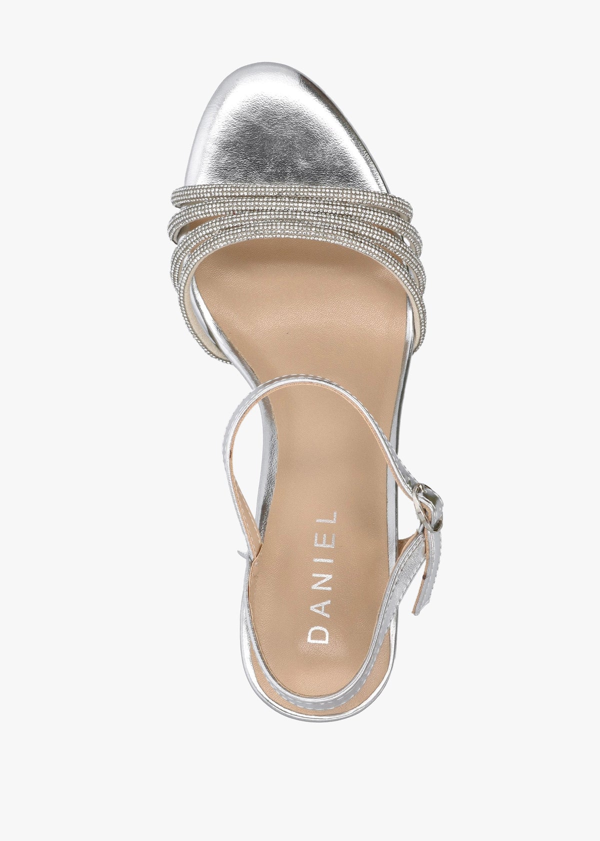 Icris Silver Metallic Strappy Mid Heel Sandals