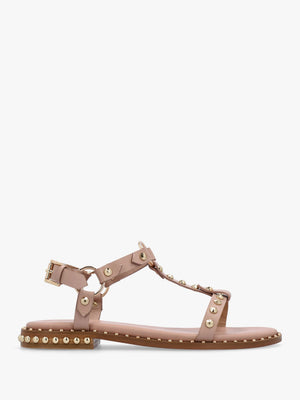 Everlast Nude Leather T Bar Studded Sandals