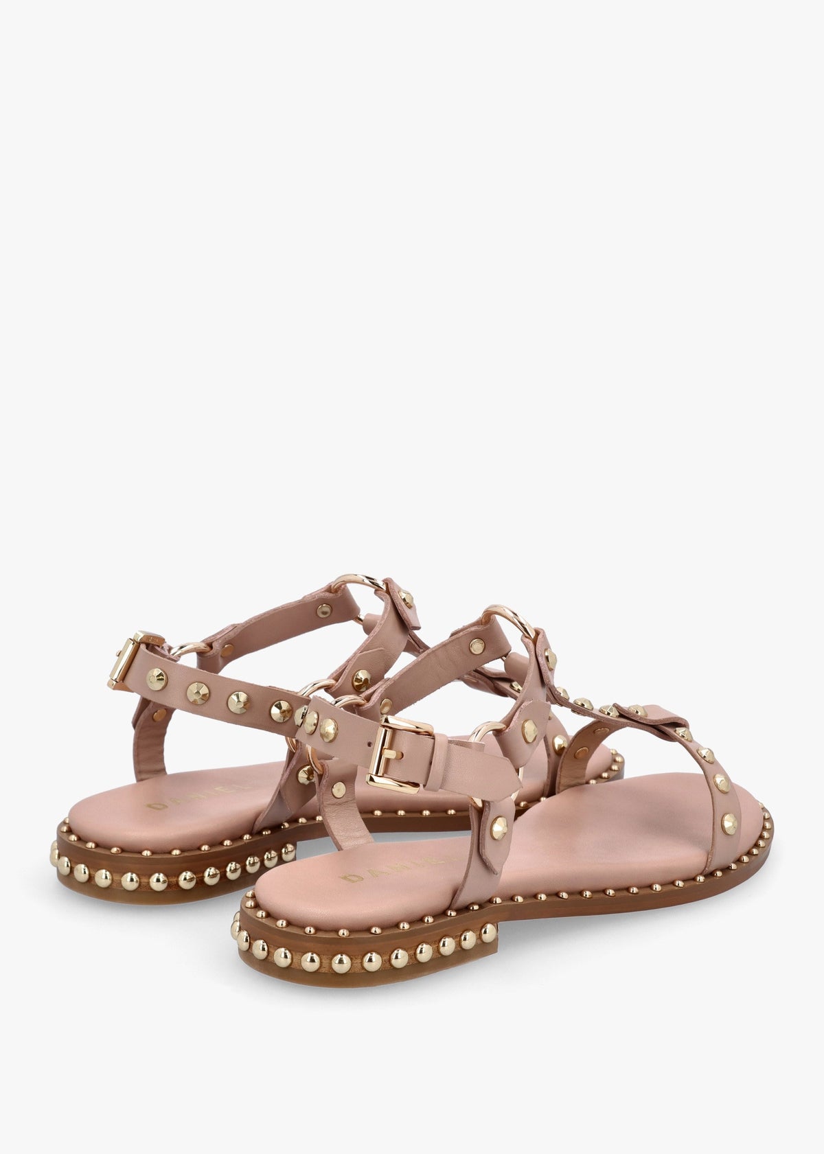 Everlast Nude Leather T Bar Studded Sandals