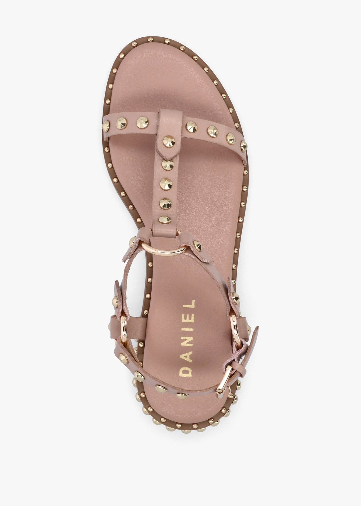 Everlast Nude Leather T Bar Studded Sandals