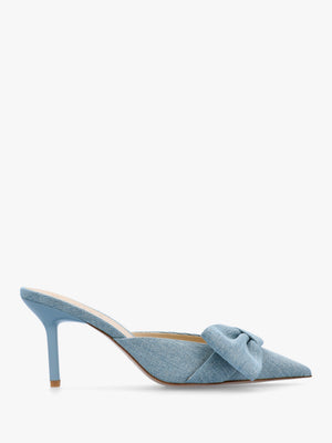 Erose Denim Bow Heel Mules