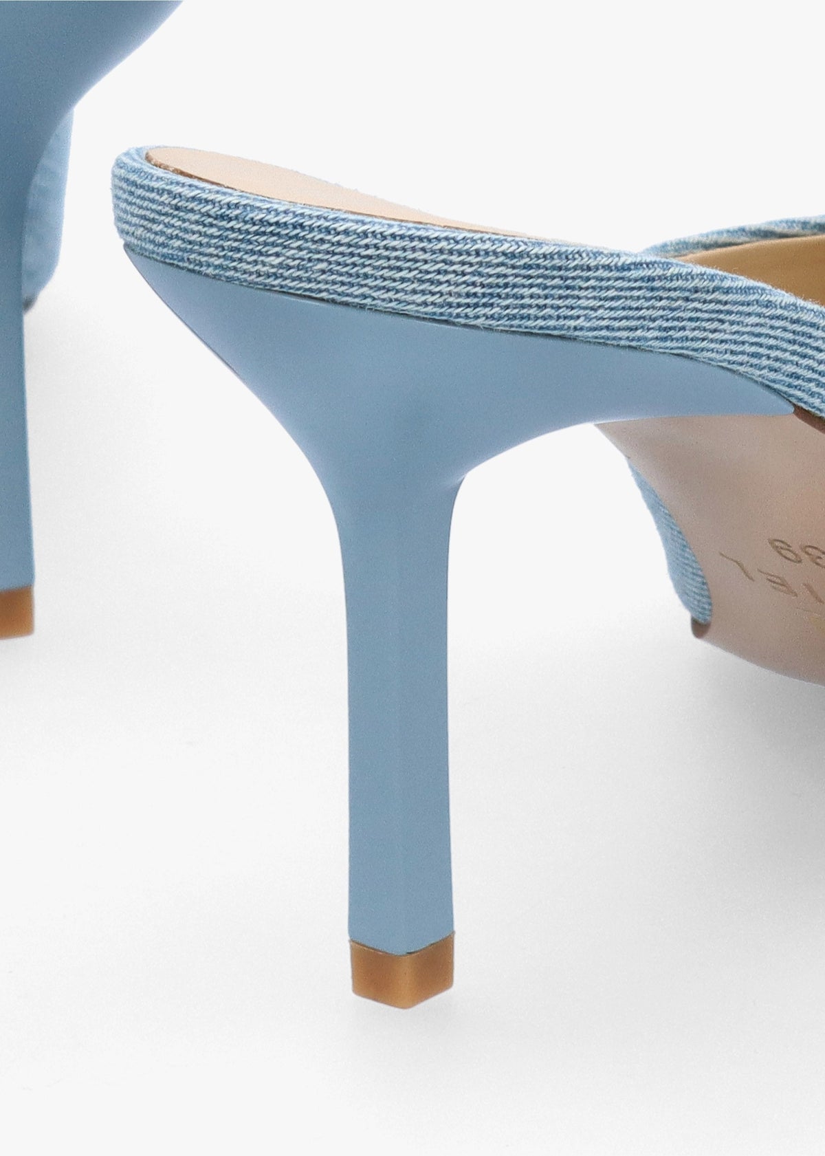 Erose Denim Bow Heel Mules