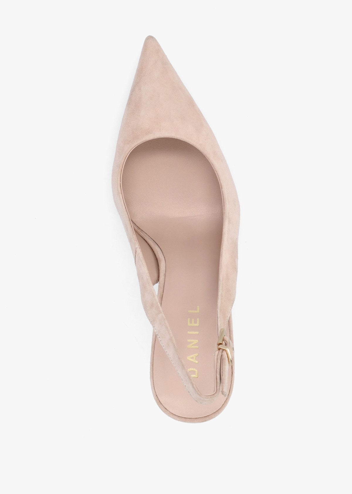 Enjoy Nude Suede Mid Heel Sling Back Court Shoes