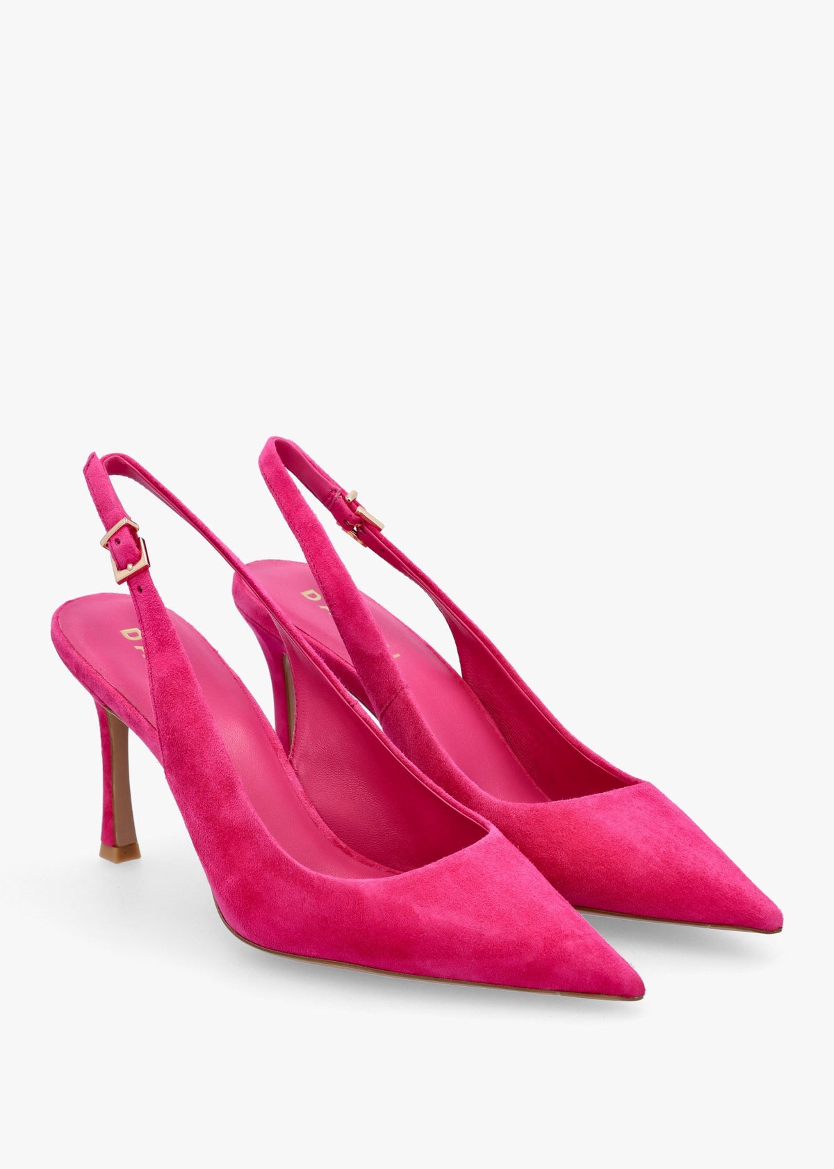 Enjoy Fuchsia Suede Mid Heel Sling Back Court Shoes