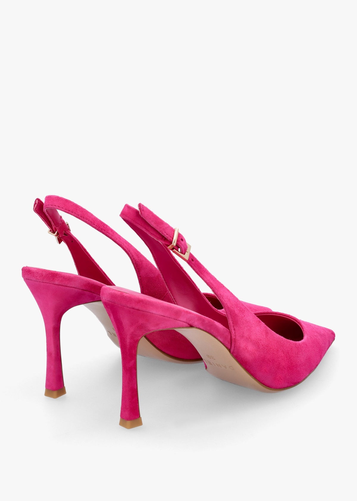 Enjoy Fuchsia Suede Mid Heel Sling Back Court Shoes
