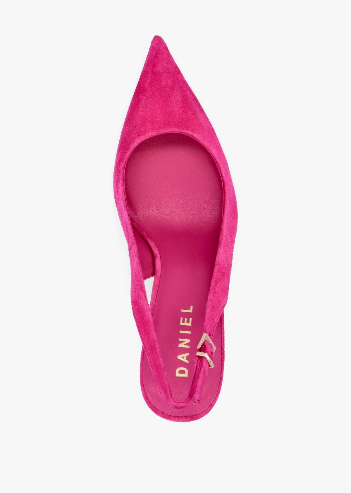 Enjoy Fuchsia Suede Mid Heel Sling Back Court Shoes