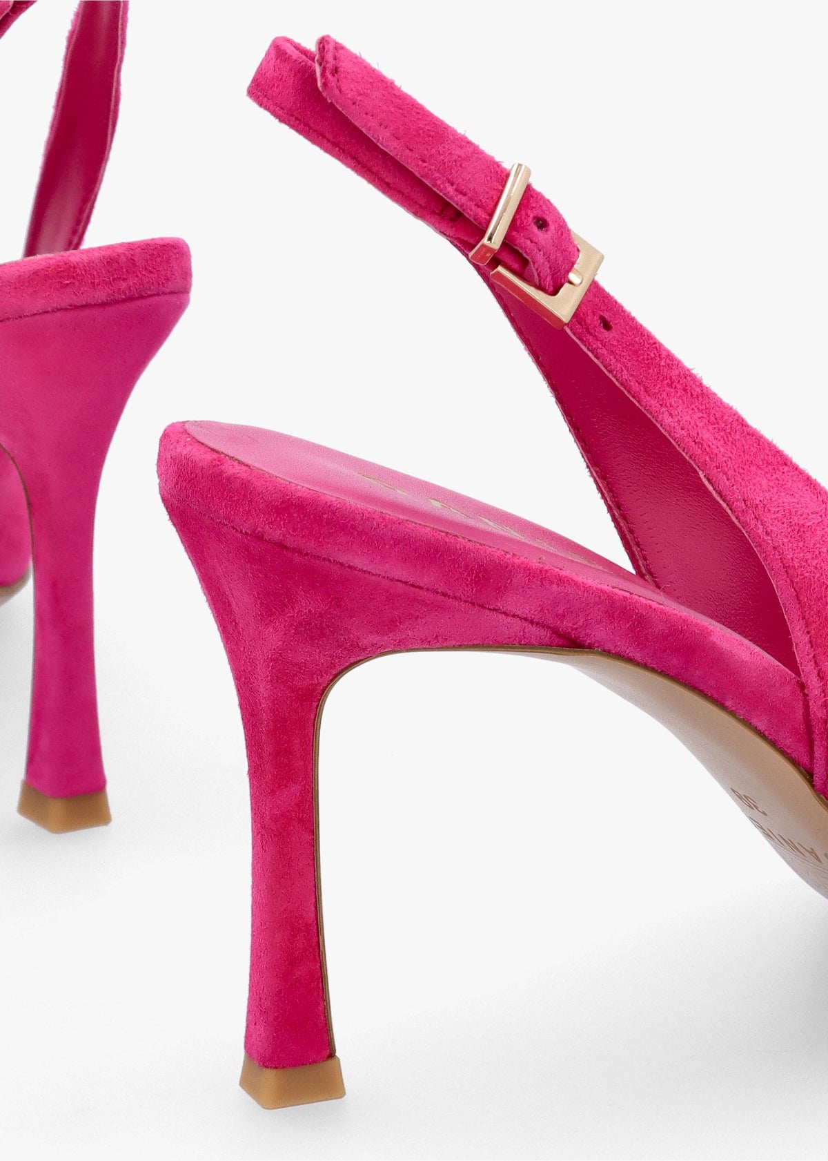 Enjoy Fuchsia Suede Mid Heel Sling Back Court Shoes